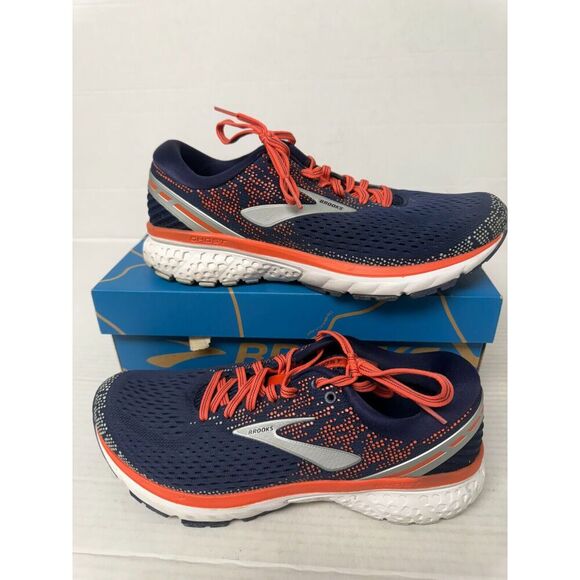 -974 Brooks Ghost 11, Navy/Orange, Womens Running Shoes-US 9.5 Womens - Picture 1 of 5